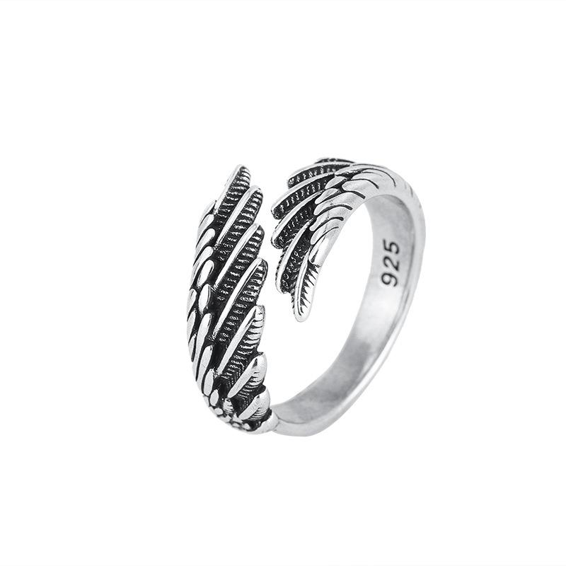 925 Sterlingsilber Engelsflügel Feder Verstellbare Ringe Für Damen Verlobung Hochzeit Luxus Schmuck Accessoires Schmuck