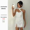 European and American new summer polka dot suspender dress women's clothing neck halter short skirt French sexy skirt women