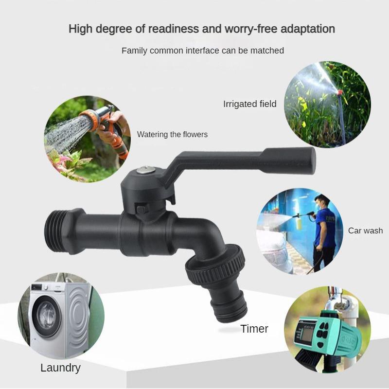 Black Brass Anti-Freeze Outdoor Garden Faucet with Single Outlet - 1/2 Inch Hose Faucet for Washing Machine and Garden Use