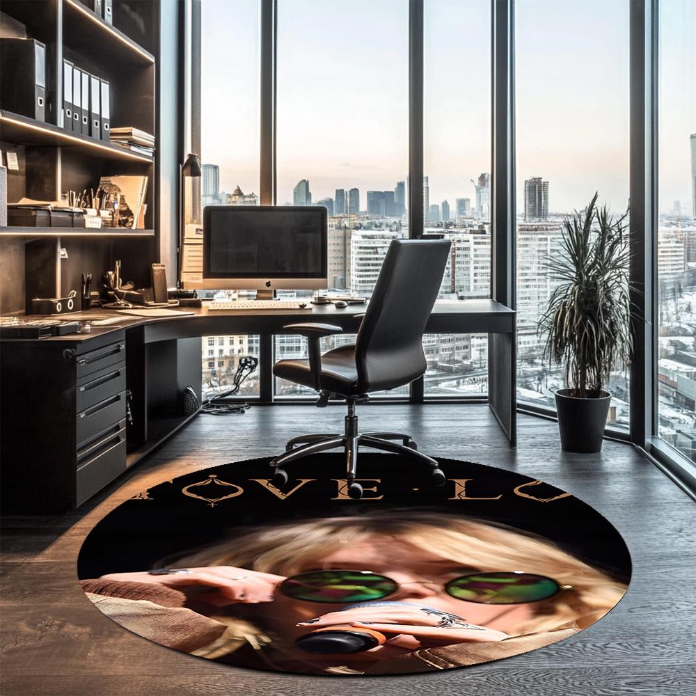 Tove Lo Printed Round Rug Carpet Chair Rug Area Rug Entryway Doormats,for Office Chair Living Room Bedroom Kitchen Room.