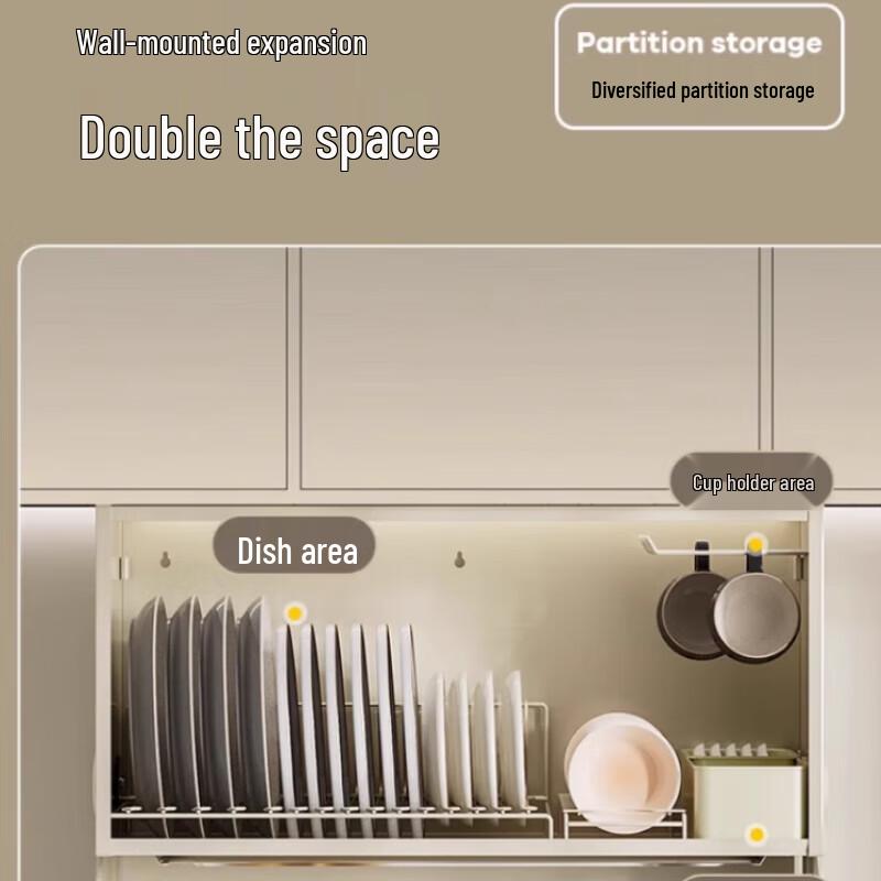 Wall-Mounted Kitchen Dish Cabinet