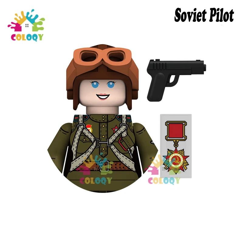 Kids Toys WW2 Military Army Sets Building Blocks Soviet US China Soldiers Mini Action Figures Medal Toys For Kids Birthday Gifts