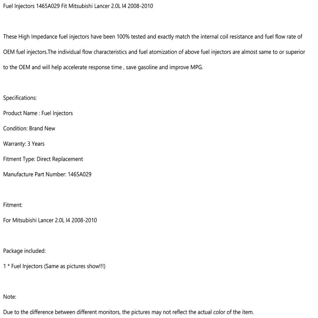 1Pcs Fuel Injectors 1465A029 Fit Mitsubishi Lancer 2.0L L4 2008-2010