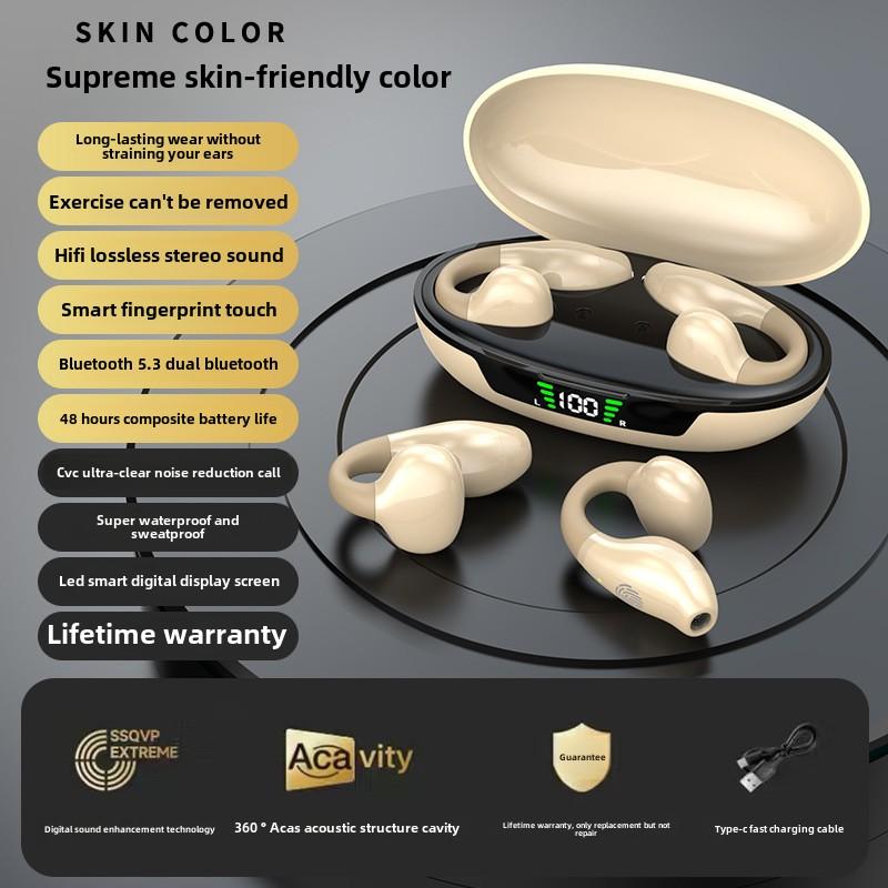 

RD31 Беспроводная Bluetooth-гарнитура Stand-Life Clip Ear In-Ear Шумоподавление при беге бежевый