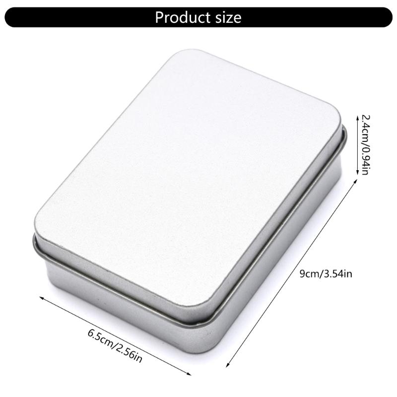 Metal Rectangular Empty Tins Simple Elegant Storage Box Home Desktop Organizers Small Tins Rectangular Tin Organizers