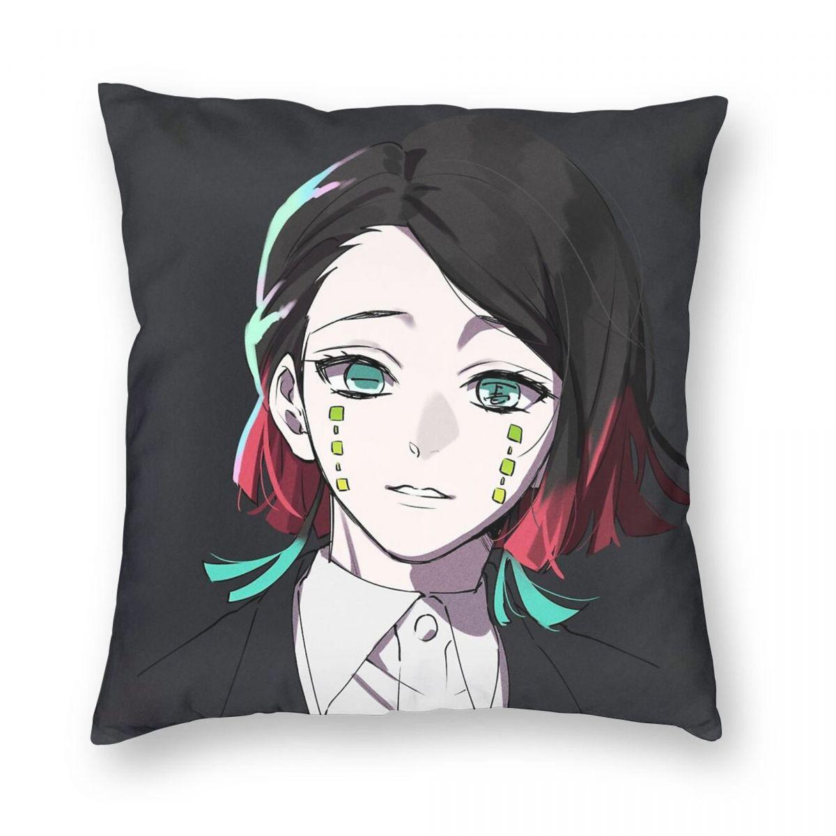 

Kimetsu No Yaiba Enmu Square Pillowcase Polyester Linen Velvet Printed Zip Decorative Throw Pillow Case Home Cushion Cover 45x45 12x12Inch