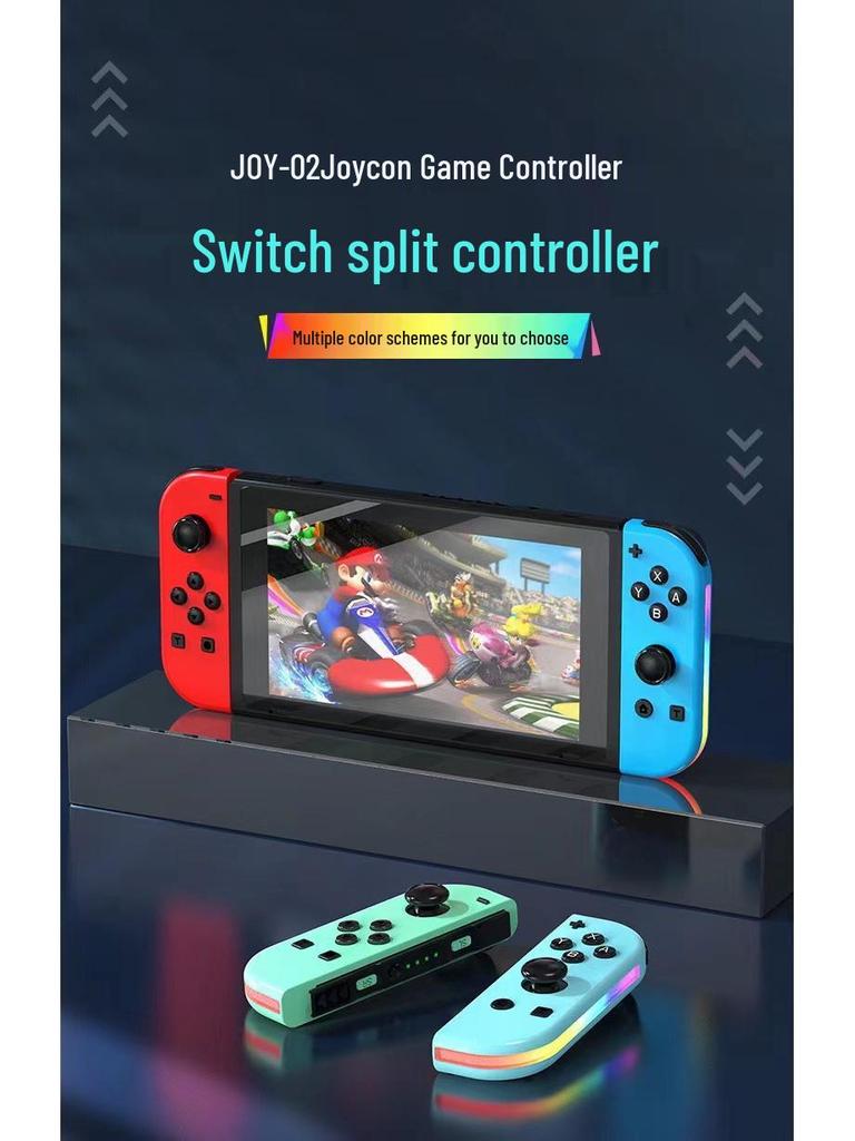 Joycon-style RGB Wireless Bluetooth Game Controller with Switchable Left and Right Small Handles for NS.