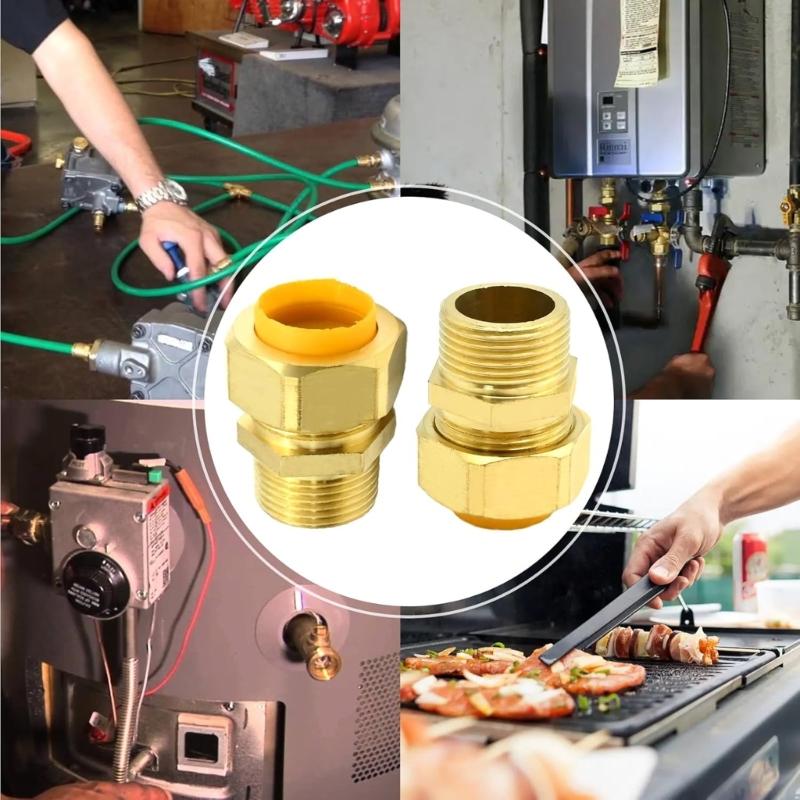 3/4 Inch Brass NPT Fittings Quick Connect Adapter Natural Gas Connector Quick Fixing for Water Oil Fuels  & Air Tool 