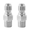 2pcs Pressure Washer Swivel 3/8 Inch NPT Thread High Pressure Washer Fittings 5000PSI Stainless Steel Quick Connector