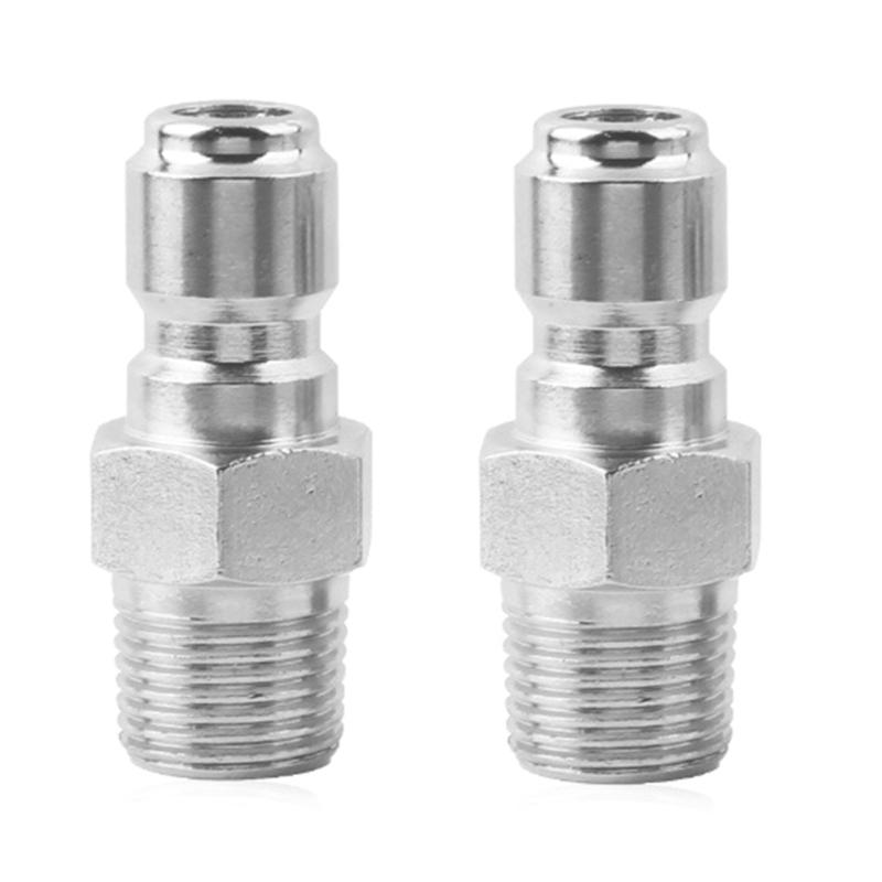 2pcs Pressure Washer Swivel 3/8 Inch NPT Thread High Pressure Washer Fittings 5000PSI Stainless Steel Quick Connector