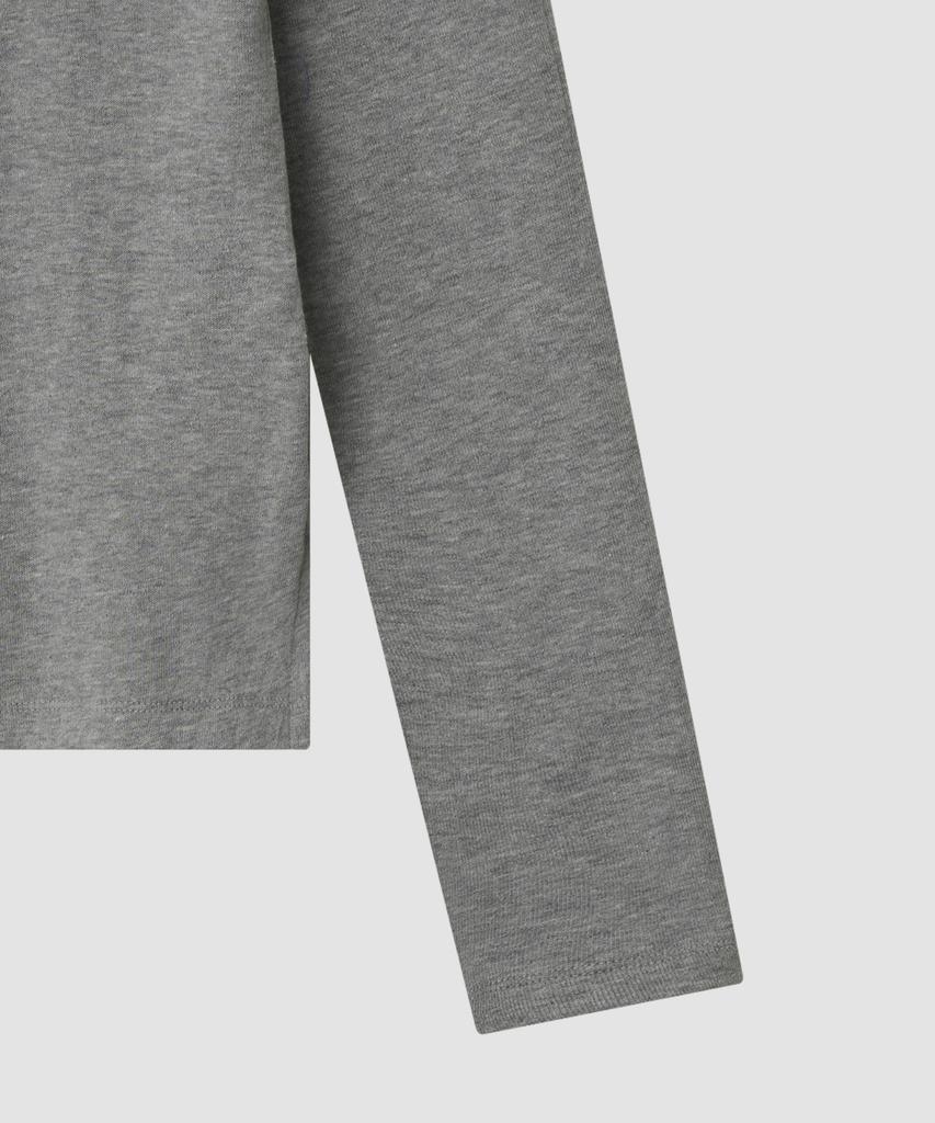Deolil High-Neck Button Open T_Gray