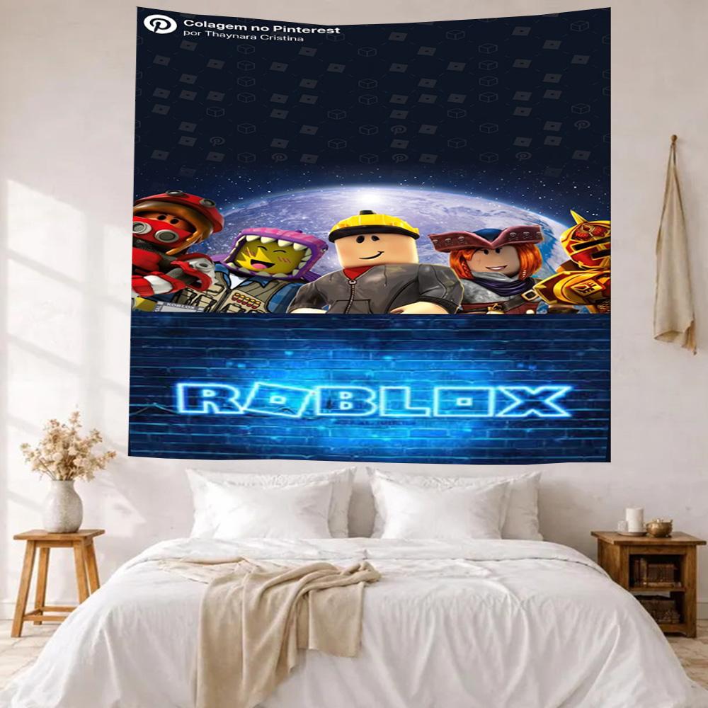 Roblox Vægdekoration Vægtæppe Kunst Til Kæledyrs Mindesmærke Fødselsdag Bryllupsfest Baggrund Familiegave