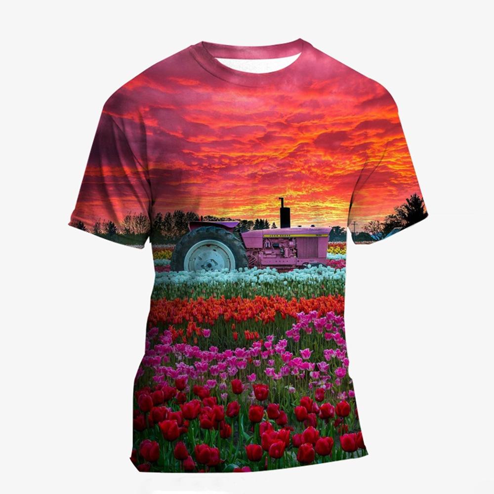 3D Printed New Tractor T Shirt Fashion Kids Cool Streetwear Hip Hop Funny T-shirt Men Women Funny Short Sleeve Summer Tops