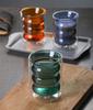 Creative Double Goblet Wave Shape Water Bottle Glass Milk Coffee Cup Heat-resistant Beer Drinkware Juice Milk Tea Mug Gift