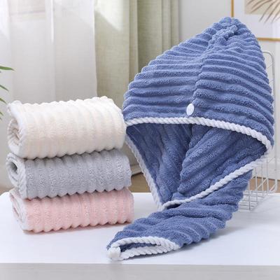 Coral Fleece Quick-Dry Hair Cap: Women's Water-Absorbent, Thickened, and Fast-Drying Towel Head Wrap
