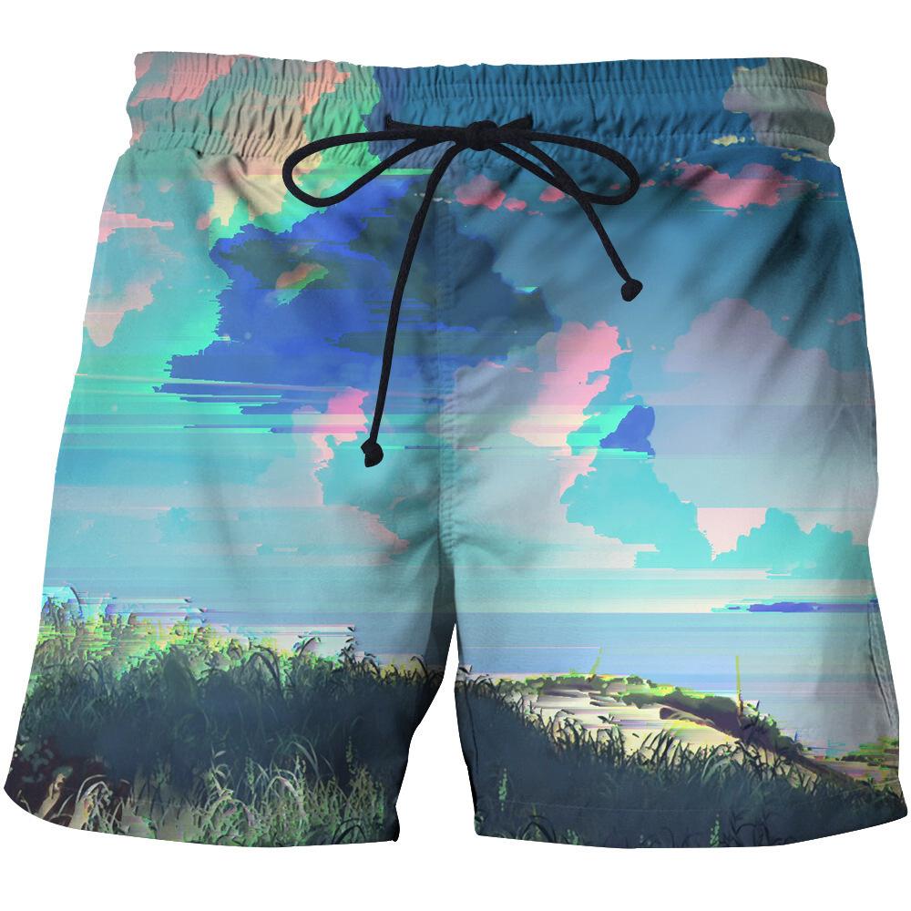 

Art Drawing 3D Digital Printing Summer New Men s Beach Pants Loose Shorts 6XL