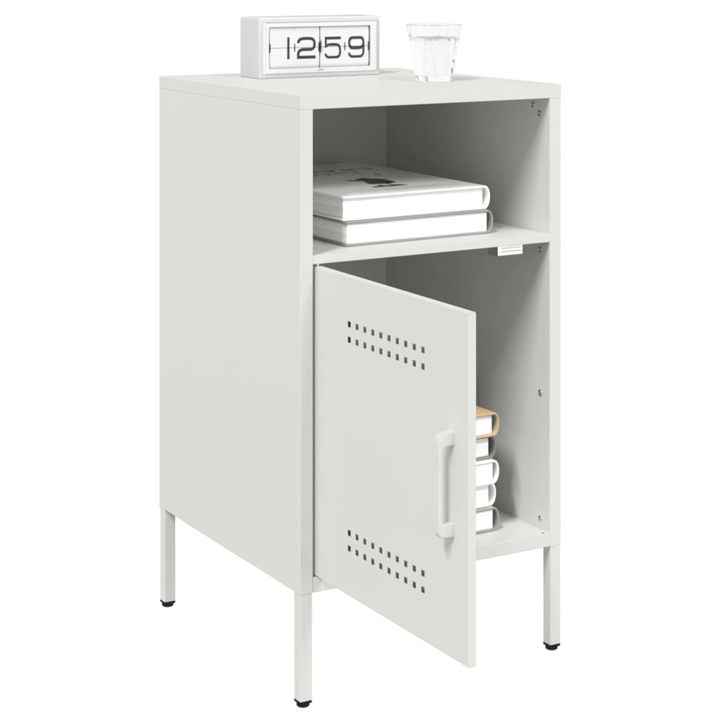 Nightstand White 36x39x68 cm Steel
