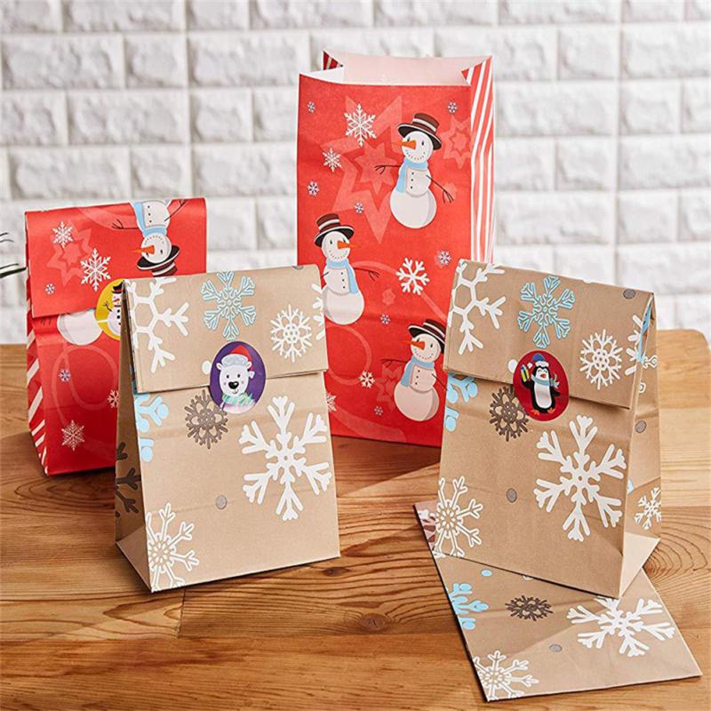 500pcs/roll 1-inch/25mm Christmas Self-adhesive Stickers Holiday Gift Sealing Label Decoration