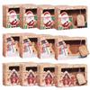 3/6/9/12pcs Kraft Paper Candy Boxes Merry Christmas Cookie Gift Box Clear Window Packaging Bag Party Favor New Year Decoration