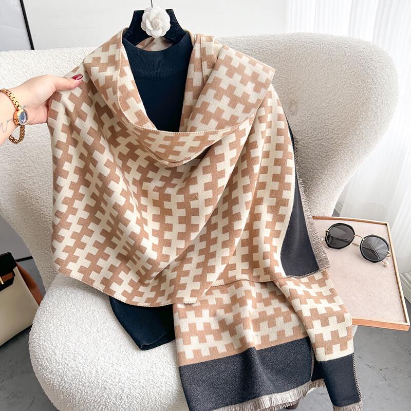 Liang Su Korean British Style Striped Scarf