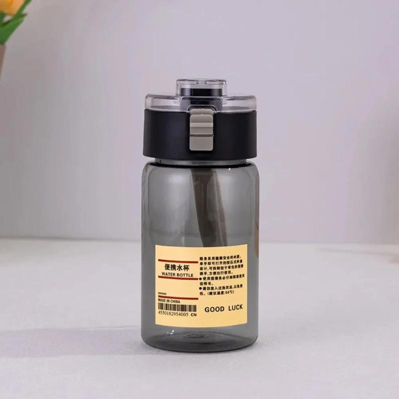 

Портативная прозрачная бутылка для воды Kawaii, спортивная пластиковая удобная бутылка для воды, для путешествий, офиса, для использования на открытом воздухе, для бутылок с водой]Кубок 350ml чёрный