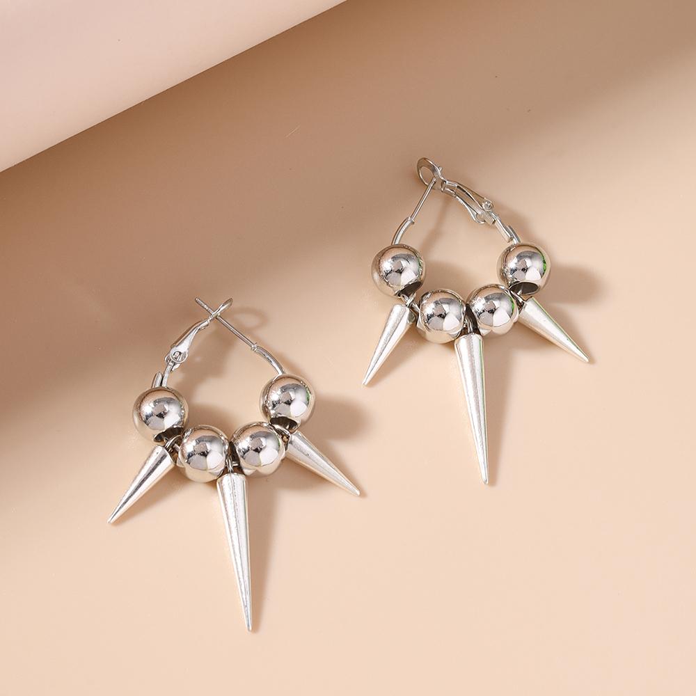 Fashion Alloy Rivet Drop Earrings for Women Men Metal Punk Dangle Earrings Hip Hop Jewelry Gifts
