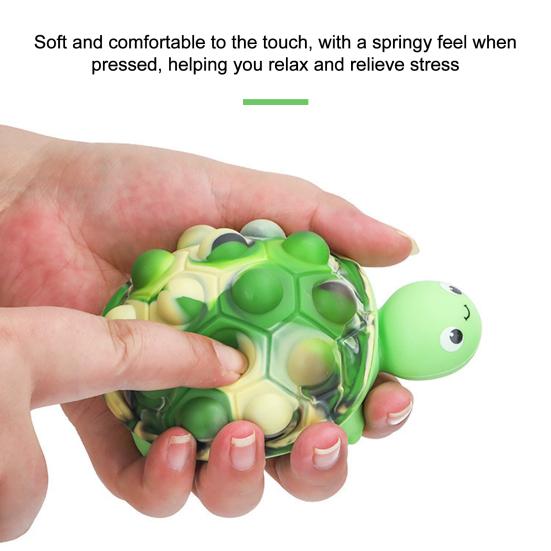 Bubble Shell Turtle Stress Ball Silicone Stress Relieving Tortoise Squeeze Sensory Toy Animal Shape Hand Therapy Exercise Fidget Toy