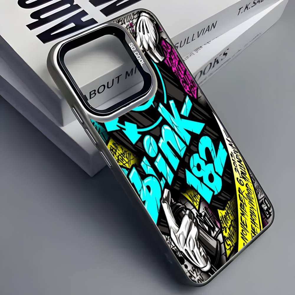 Band B-Blink-182 Phone Case For iPhone 16 15 14 13 12 11 Pro Max Grey Black Matte Laser Metallic Aurora Funda