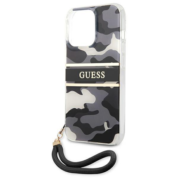 Guess Guhcp13Lkcabbk Iphone 13 Pro / 13 6,1 Czarny/Black Hardcase Camo Strap Collection