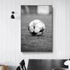 Black and White Soccer Ball Print Sports Poster Teen Boy Wall Art Canvas Pictures Home Soccer Sports Fan Games Room Modern Decor