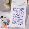 1sheet 5D Embossed Butterfly Nail Art Stickers Purple Butterflies/Floral Nail Art Decals Self-Adhesive Rose Flower Manicure Diy