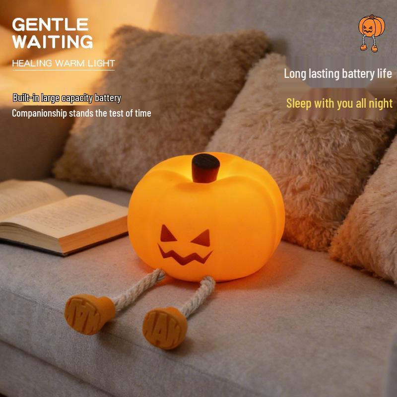 Halloween Pumpkin Witch Silicone Night Light with Timer