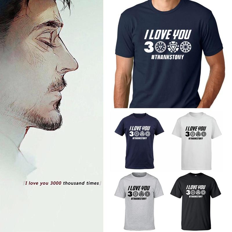 Klassisches Avengers Endgame Iron Man Tony Stark T-Shirt „Ich liebe dich 3000“-Design