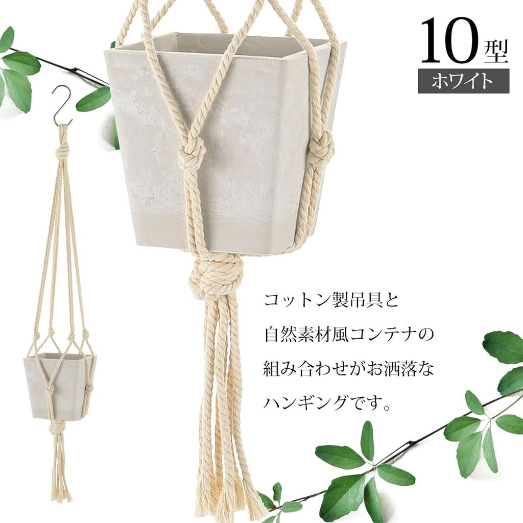 Richell Botany Hanging Cube 10-inch Planter, White, Set of 3, for Vegetables, Outdoor Use, Soilless, Houseplants, Bonsai, 003318