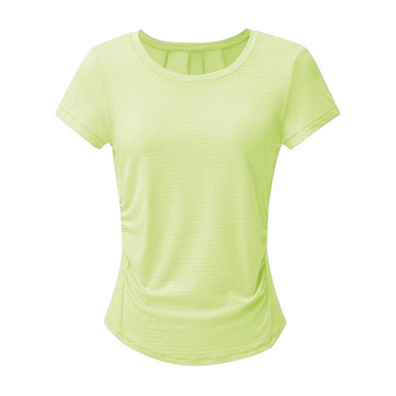 Stylish Quick-Dry Yoga Cover-Up: Spring/Summer Short Sleeve Fitness Wear with Beautiful Back Design for Women