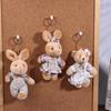Cartoon Little Bear Plush Doll Keychain Cute Stuffed Rabbit Doll Keyring Couple Bag Pendant Backpack Hanging Decoration Gifts