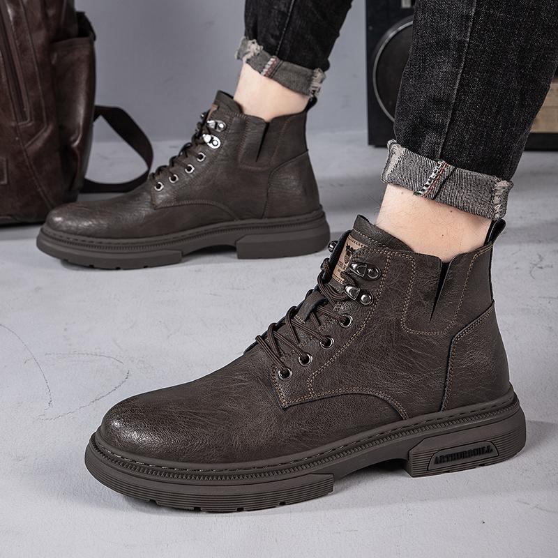 Мужские туфли с круглым носком и высоким верхом — фото 5