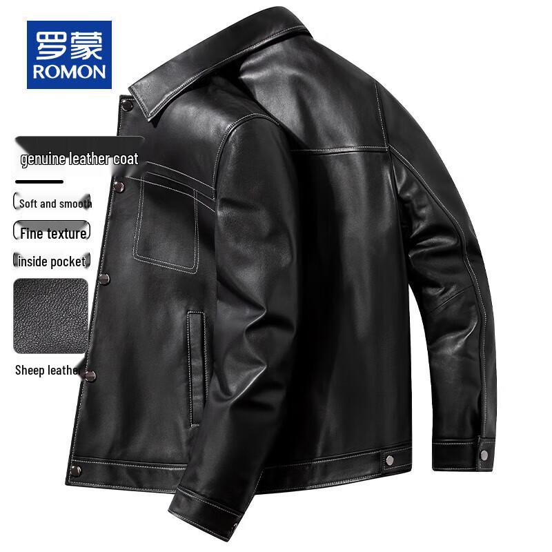 

ROMON Men s Genuine Sheepskin Leather Jacket 3XL