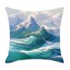 Comfortable Cyan Mountain Series Cushion for Car, Home, Bedroom, and Bedside