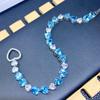 Imitation Natural for Swiss Blue Topaz Bracelet Luxurious Heart Bracelet Fashion Jewelry Gift for Women Girls