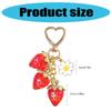 Strawberry Bag Pendant Keychain Handmade Flower Daisy Key Chain Stylish Floral Bag Charm Accessories for Women Girls
