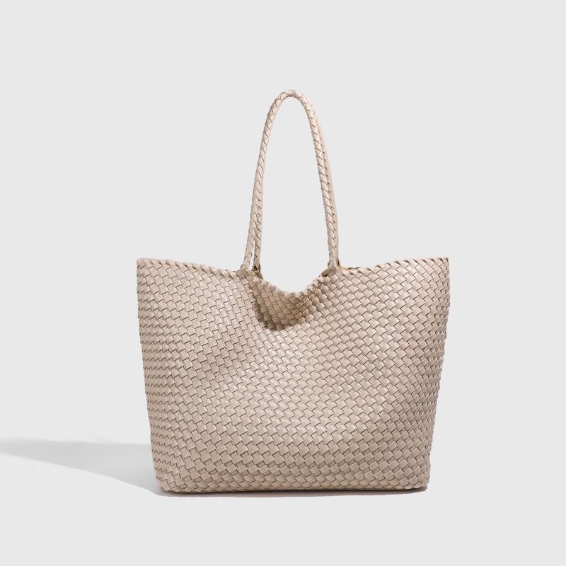 

2025 New Fashionable Large-capacity Pure Hand-knitted Single-shoulder Underarm Bag Niche High-end Portable Tote 40x22x33 покинуть белый