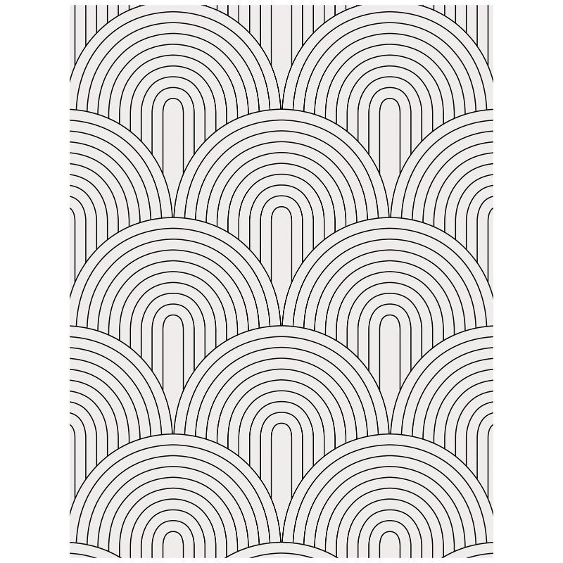 1pc Self-adhesive Wallpaper for Home,Removable Contactpaper,Abstract Rainbow,Black and White, Bedroom Decoration,Peel and Stick