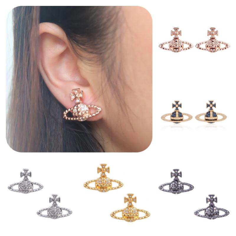 Vivienne Punk Style Geometric Earrings With High Version Copper Material