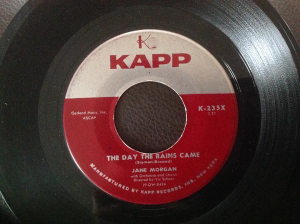 

7inch Record JANE MORGAN The Day The Rains Came K235X Kapp Records 1958 US Pop Used