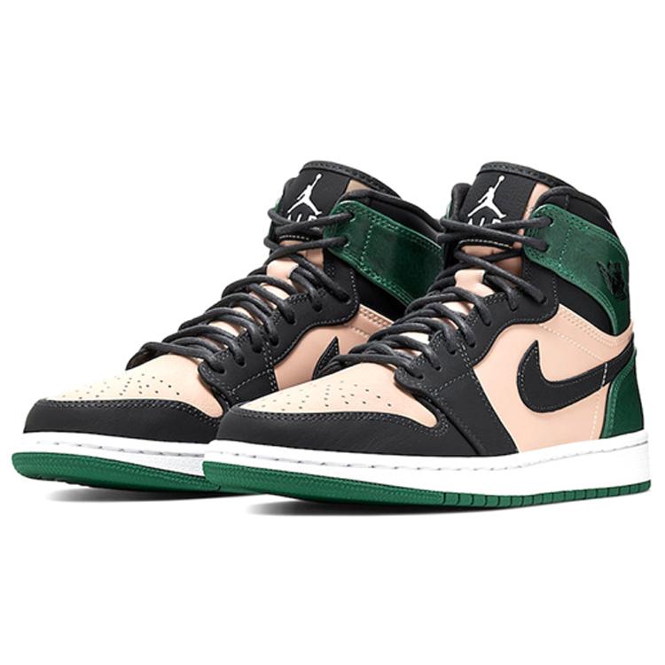 New Jordan 1 Retro High Bio Beige Anthracite Mystic Green Women's AH7389-203