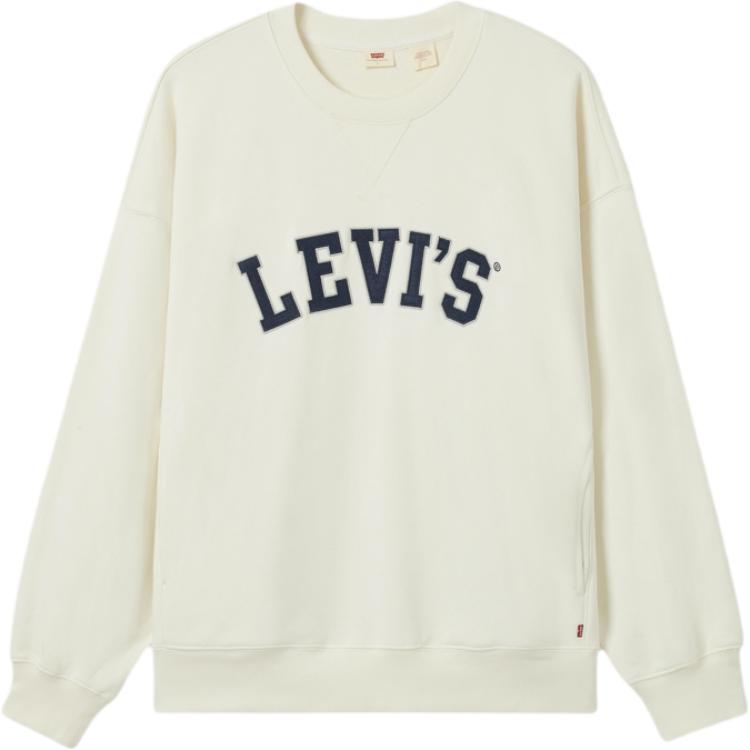 

Levis Loose Logo Embroidered Printed Long Sleeve Sweatshirt Men sweatshirt Beige 002HL-0000 XL