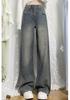 Women's Retro Wide-Leg Velvet High-Waisted Jeans - Plus Size, Autumn/Winter, Slimming Wheat Ear Straight-Leg, Floor-Length Pants.