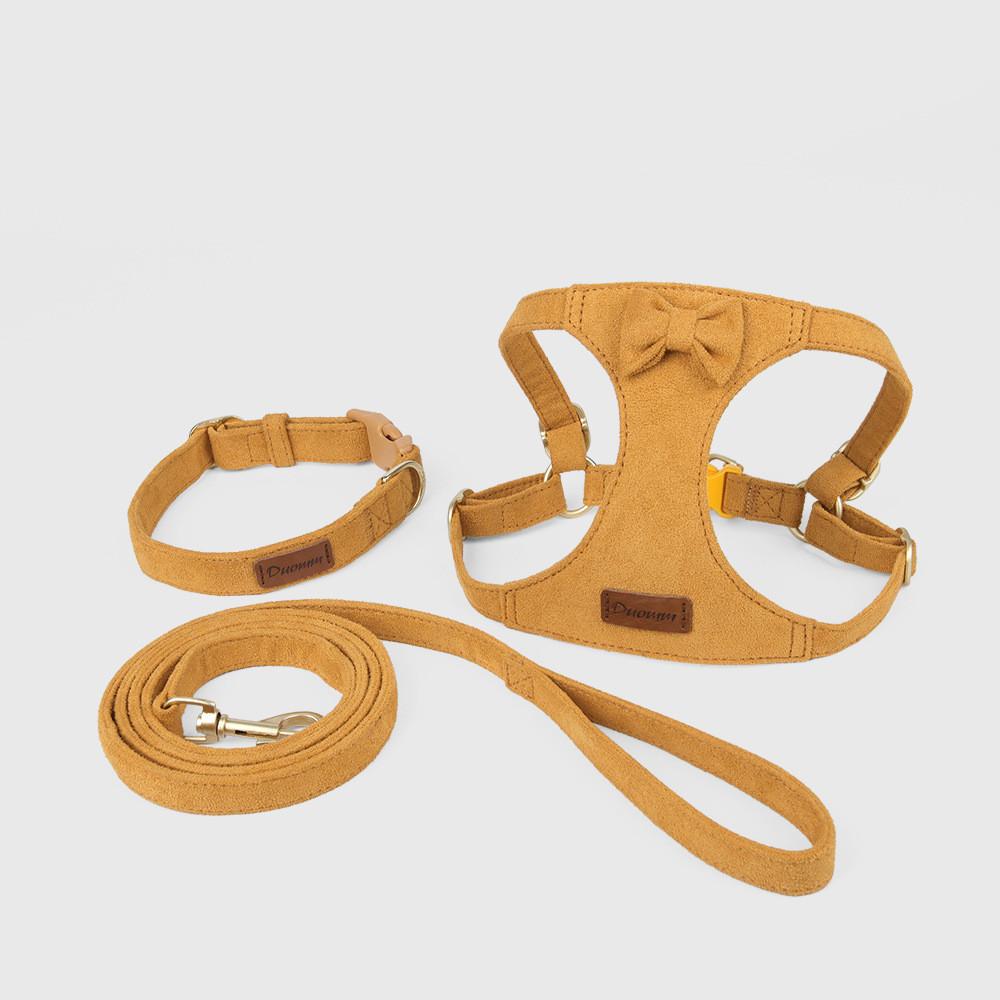 Classic Pet Harness And Leash Set For Small Dogs With Comfortable Fleece Material