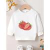 Kids Sweatshirt,A Lightweight And Comfortable Round-Neck Sweatshirt with a Strawberry Print , Suitable for Outdoor Activities ,Spring And Autumn